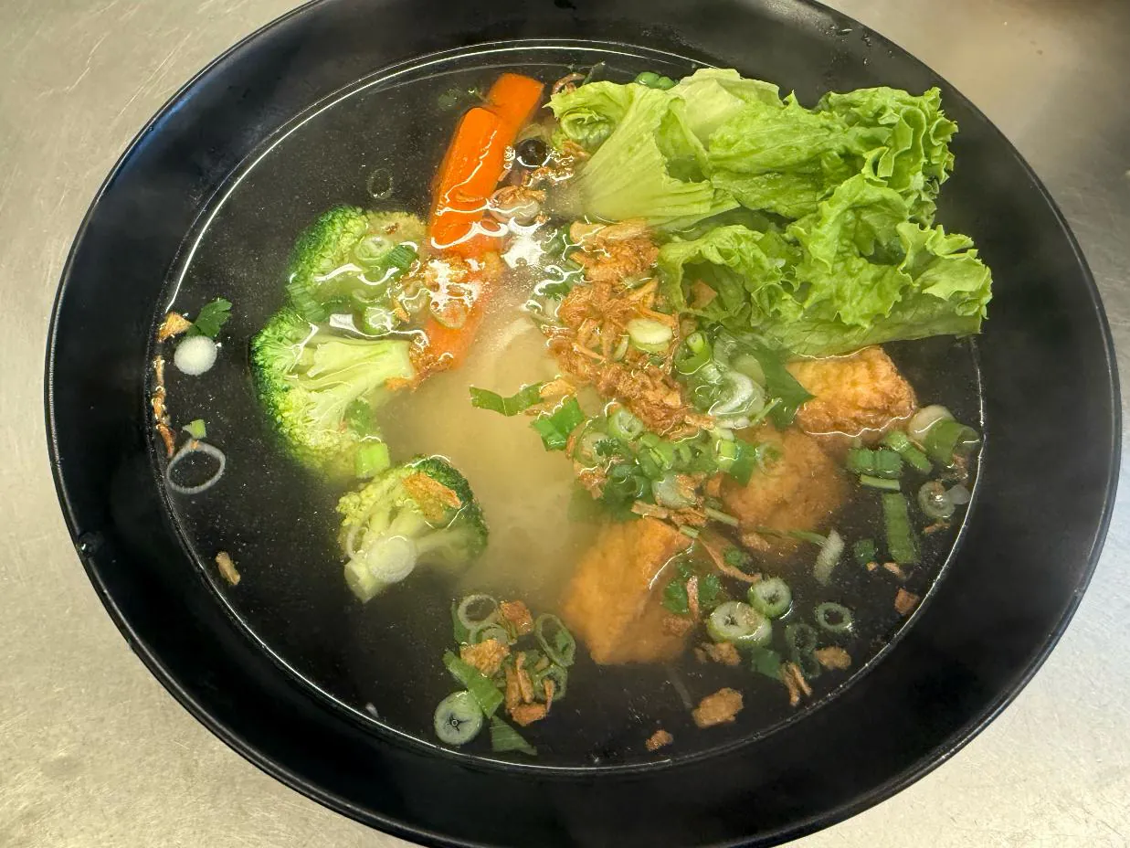 Pho Vegetarian Noodle Soup Nourishing veggie - filled noodle soup at An Chi, a Vietnamese restaurant in San Francisco